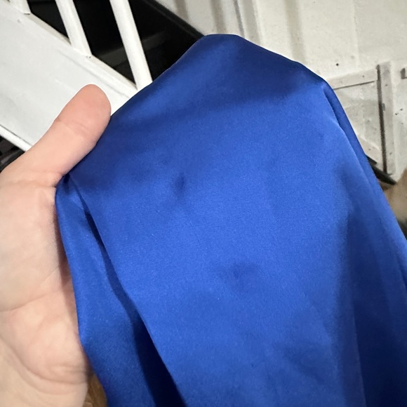 *Suzy Shier Blue Lace-Trimmed Silky Negligee - Picture 6 of 6